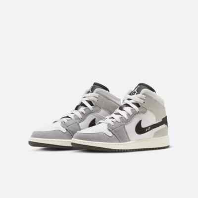 Nike Jordan 1 Mid SE Craft Cement Grey Black FD9091-002 GS Women Size STEAL!