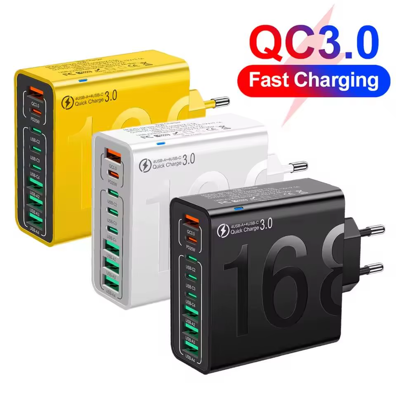 150W Multi Ports USB Charger PD Type C Fast Charging Wall Charger For iPhone Sam
