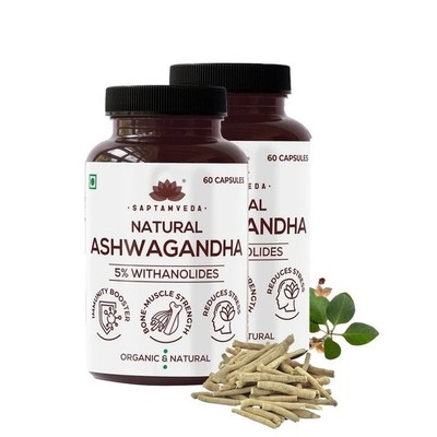 Saptamveda Ashwagandha Capsules, 60 Capsules Each Set Of 2