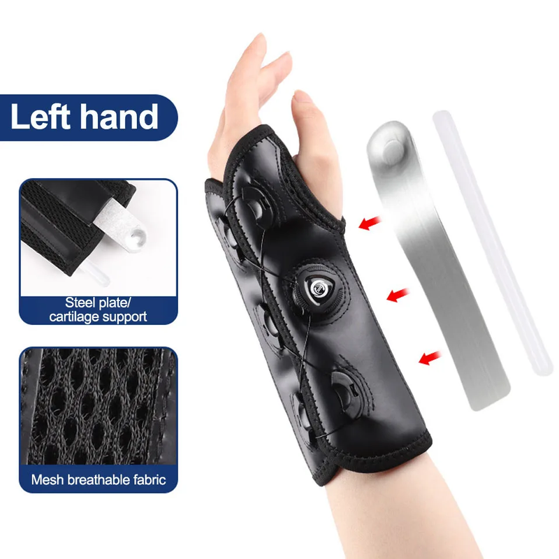 1Pcs Adjustable Knob Wrist Guard Removable Steel Plate Tendon Sheath Fixation Compression Protection Comfort Wrist Brace Unisex