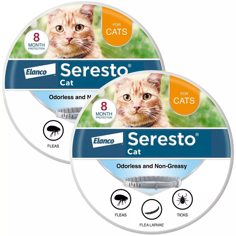 2x Seresto Flea & Tick Collar for Cats 8 Months