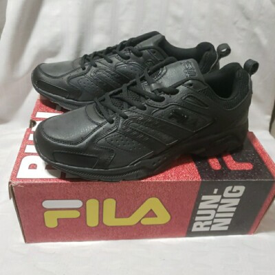 FILA MENS SZ 14 SHOES RUNNING BLACK Leather Mix Upper Capture