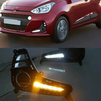 DRL Fog Lamp Cover with Turn Indicator for Hyundai Grand i10 Type 2 2016-2019 L6