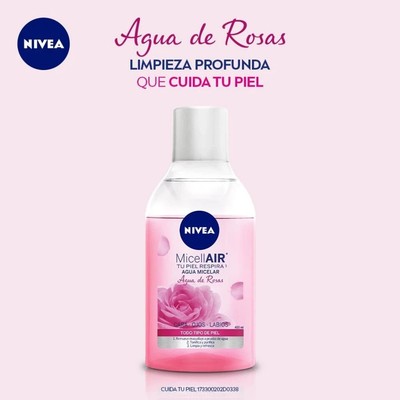 Nivea Micellar Water Rose Touch Make Up Remover Cleanses Hydration Skin 400 ml