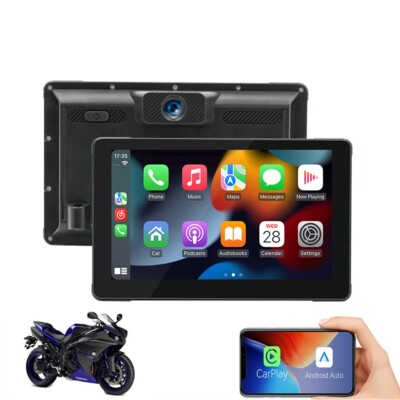 7 Inch Motorcycle Dash Cam Dual Bluetooth Media Player WIth Carplay Android Auto