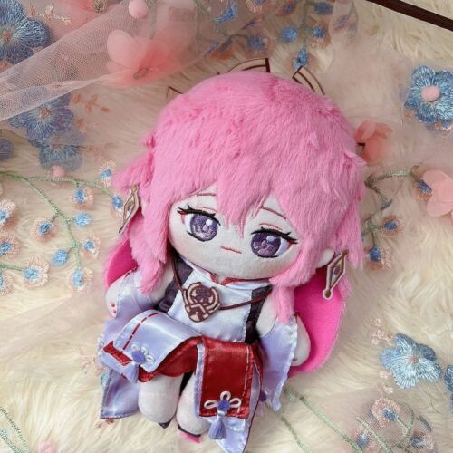 In Stock Genshin Impact Yae Miko Cute Soft Plush 20cm Doll Clothes Toys For Kids