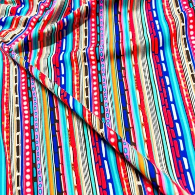 Multicolor Ethnic Print Fabric Spandex Stretch 60'' Wide by the Yard for Swimwear