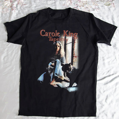 SALE Vtg Carole King Tapestry Album Cotton Black S-5XL Unisex Shirt