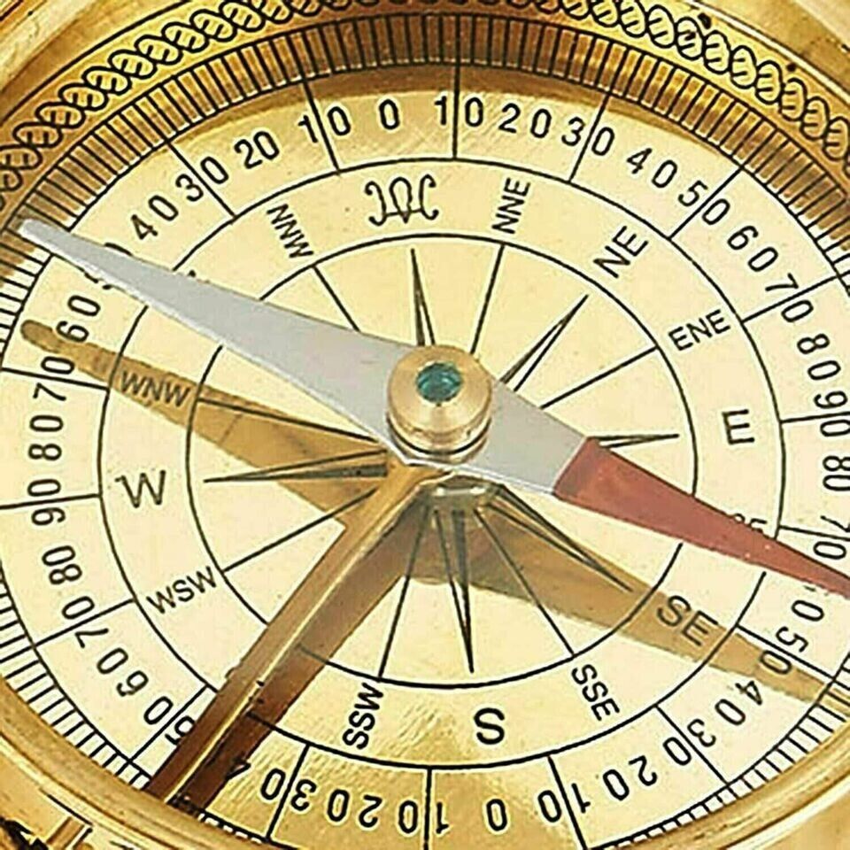 Maritime Vintage Compass 4 Inch Brass Sundial Compass