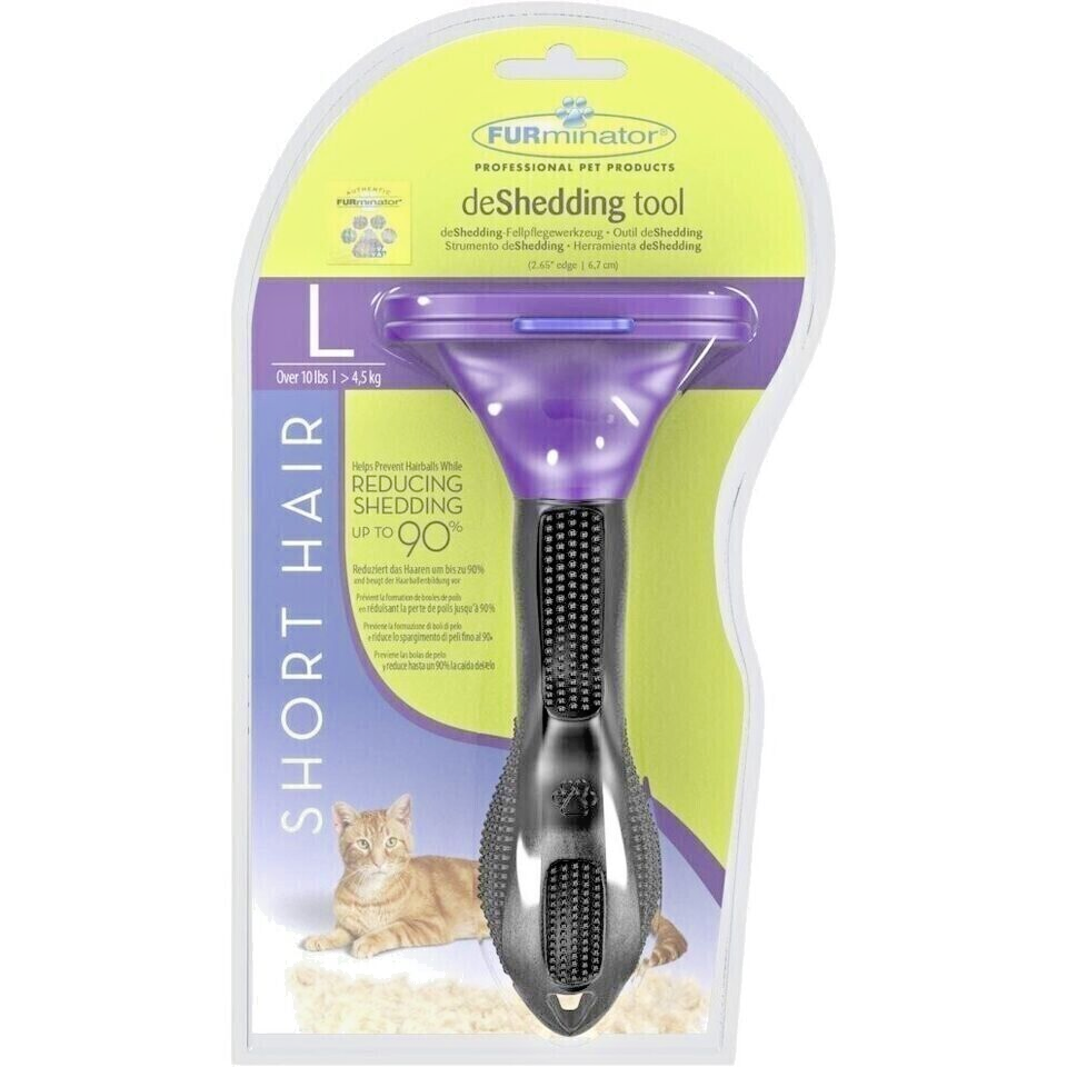 Furminator DeShedding Tool Large Cat Long Hair Reduces Loose