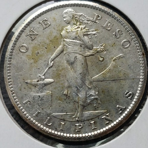 3*t様 1908年米領フィリピン1ペソ銀貨 1908年発行のアメリカ統治下フィリピン「1ペソ」銀貨 308 1908年