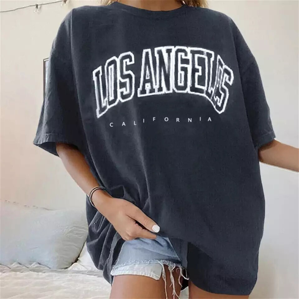 売れ筋商品|||シティーシック カットソー トップス レディース Plus Size Oversized Angels Tee Cloud kings canyon Women's Oversized Los Angeles California Graphic T-Shirt | eBay