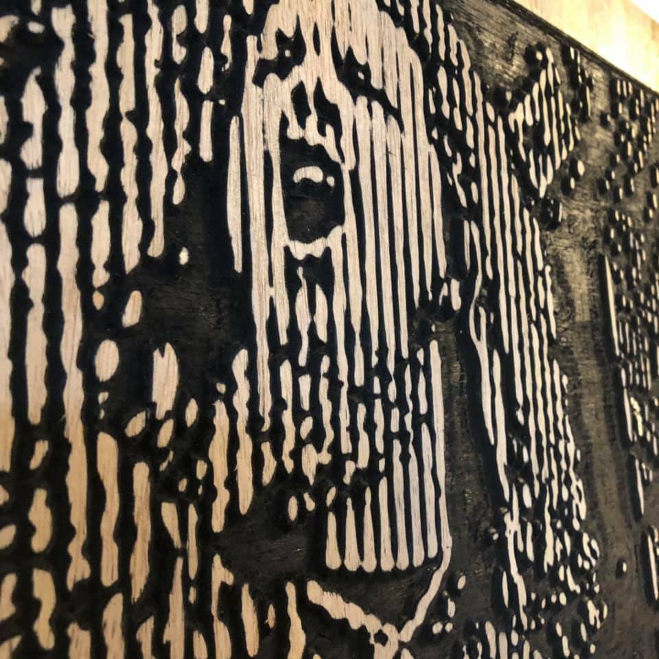 Handmade Pantera / Dimebag Darrell Abbott Engraved Wood Wall Art