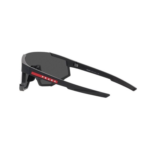 Pre-owned Prada Linea Rossa Sps 04ws Dg006f Rubber Black Red Dark Grey Sunglasses In Gray