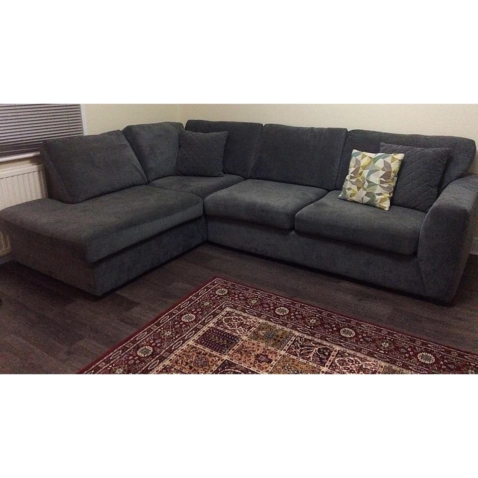 Fabric Corner Sofa grey/graphite (DFS) in Southampton, Hampshire