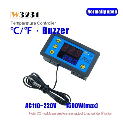 W3231 Digital 12V/24V 110-220V Dual LED Thermostat Temperature Controller Sensor