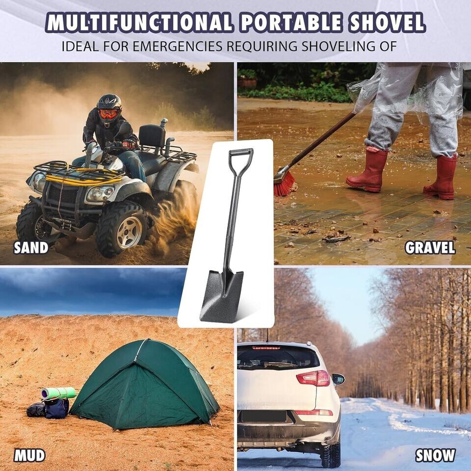 29 Inch Long Premium Carbon Steel Shovel for Digging with D Handle Garden Spade