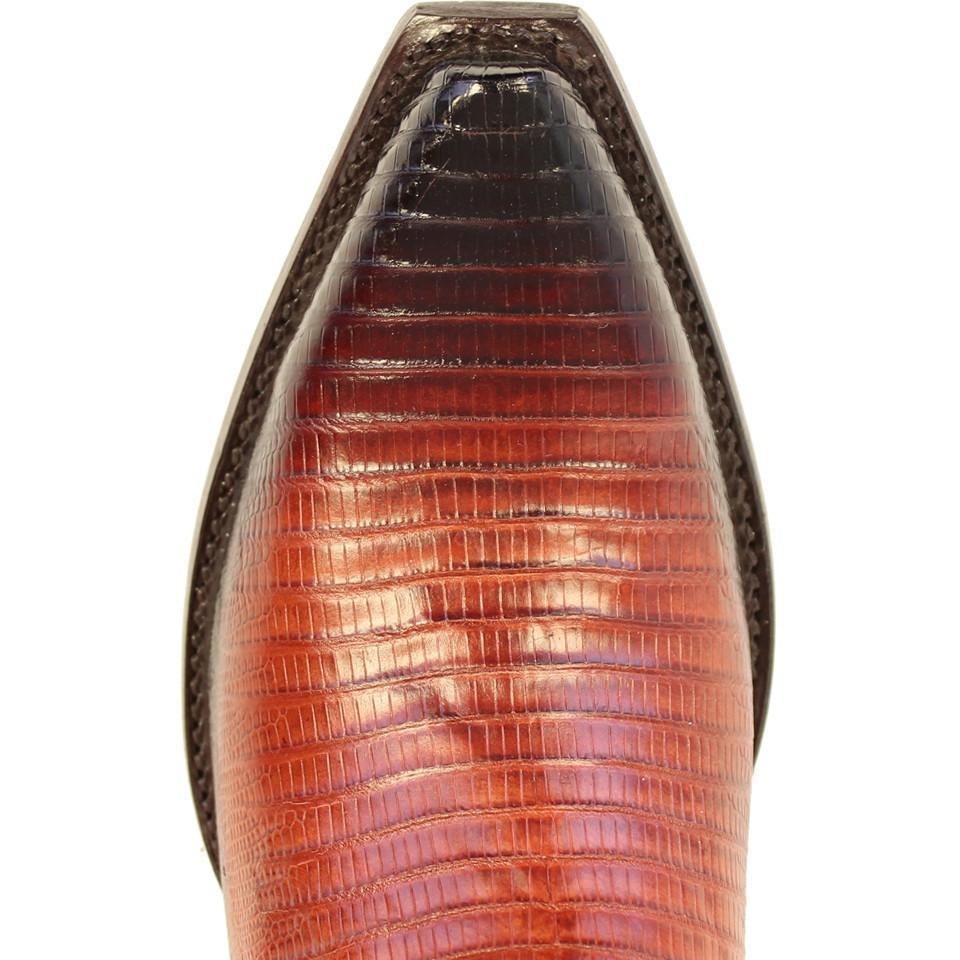 Pre-owned Los Altos Boots Los Altos Faded Cognac Snip Toe Genuine Lizard Teju Western Cowboy Boot D Width In Brown