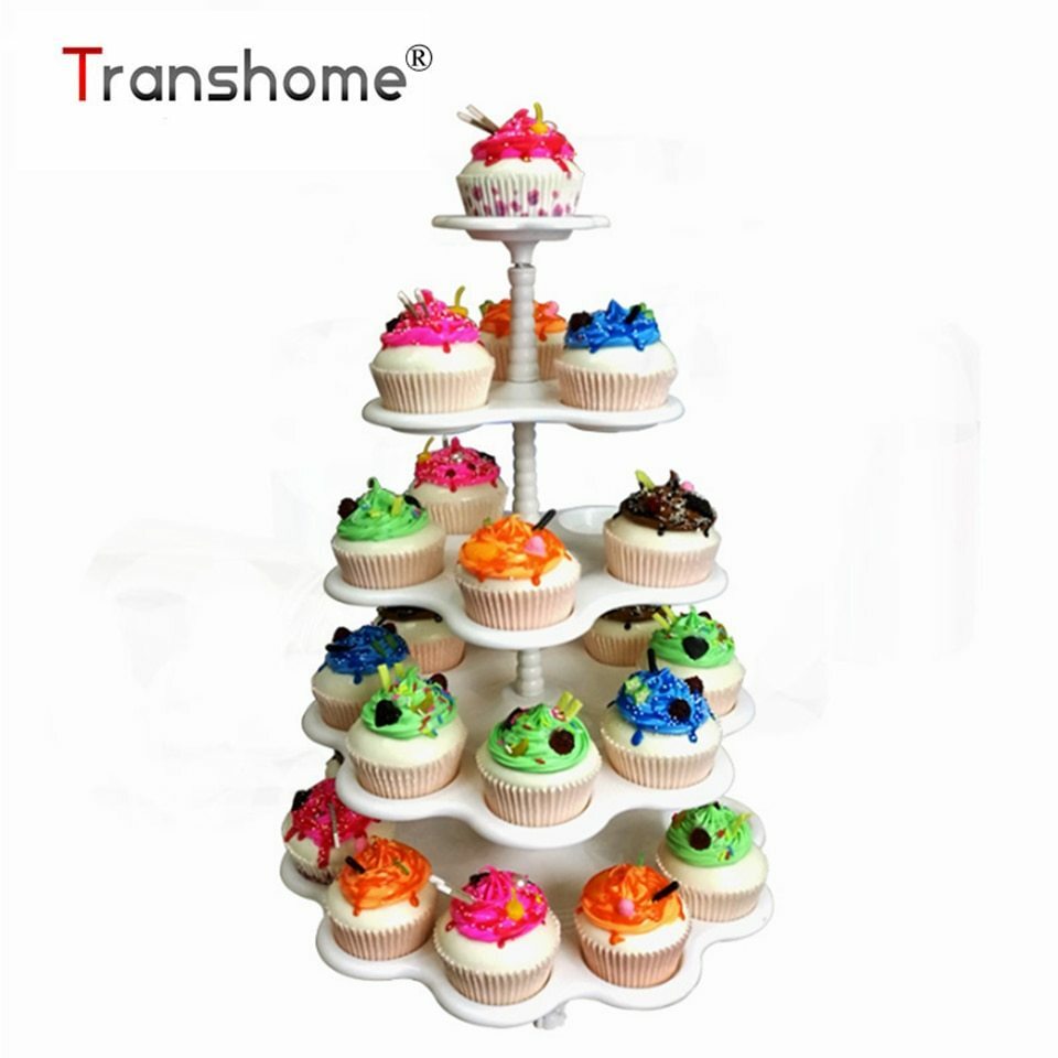 Transhome Cupcake Stand Macaron Tower 5 Tier Cake Display Stand