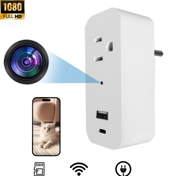 1080P WiFi Spy Hidden Camera Motion Detection Audio Security Power Strip Camera