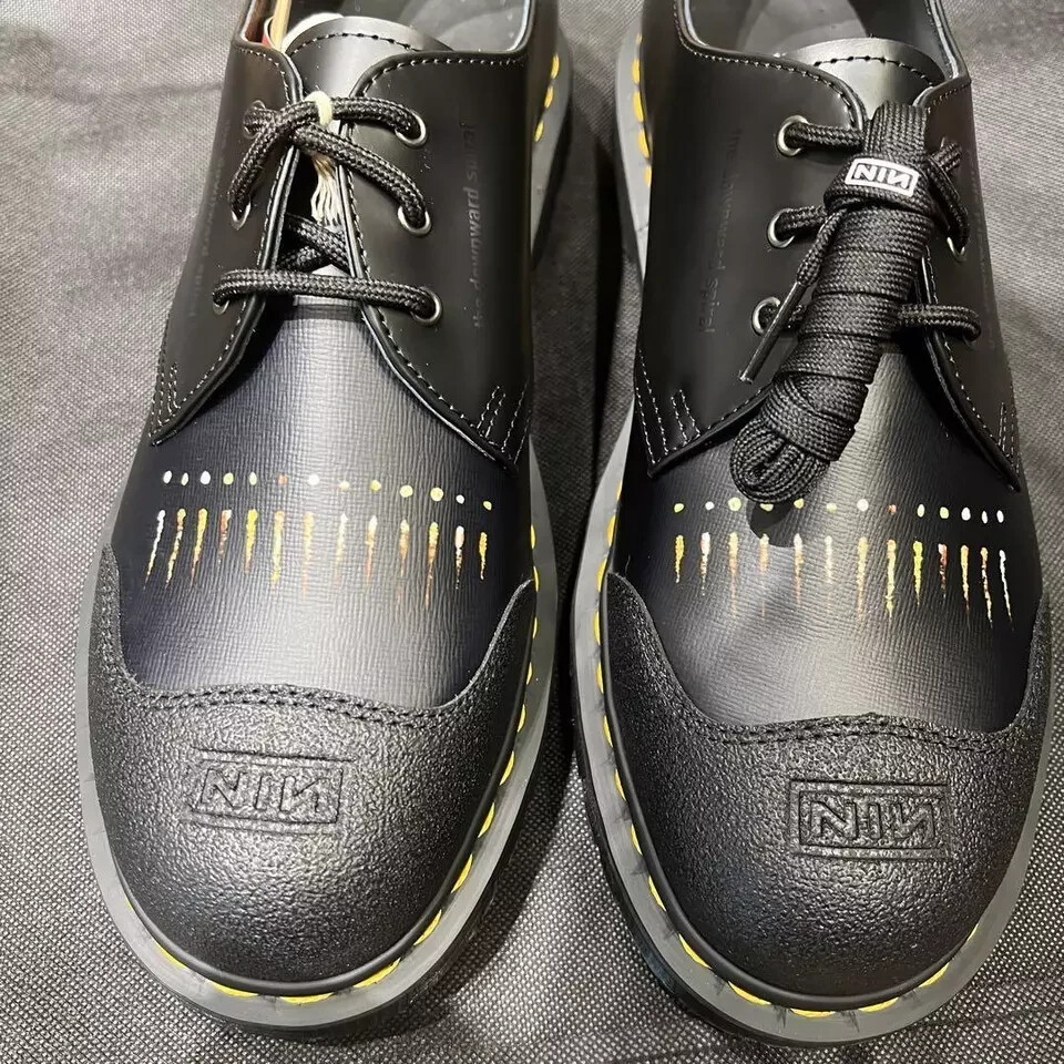 Pre-owned Dr. Martens 2024 Nine Inch Nails 1461 Backhand Leather Boots Mens From Japan In Black