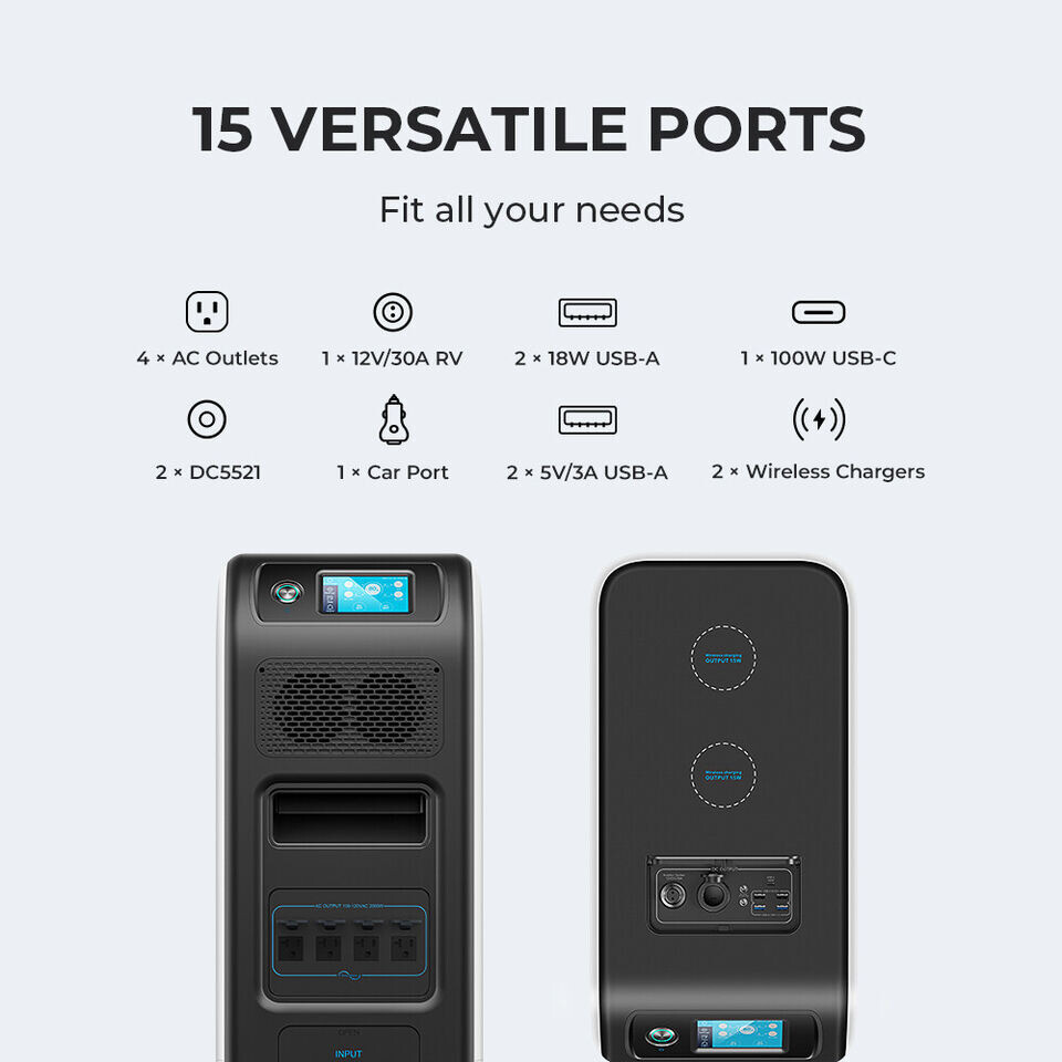 BLUETTI EP500/Pro 2000W/3000W 5120Wh Movable Power Station Off-Grid for Backup