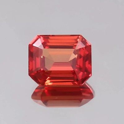 AA++ CERTIFIED 10 Ct Natural Emerald Cut Padparadscha Sapphire Loose Gemstone