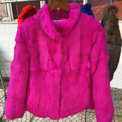 Real Rabbit Fur Coat Women Winter Outwear Warm Jackets Thick Lady Nature Fashion