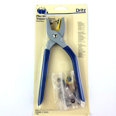 Dritz Heavy Duty Plier Kit Open Rings Snaps Eyelets Jumbo Snaps Made USA NEW