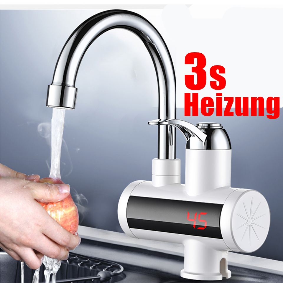Elektrisch LED Wasserhahn Sofort Heizung Durchlauferhitzer Küche Bad