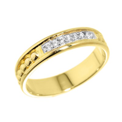 Pre-owned Fdj Gold Unisex Wedding Band With Cz (available In Yellow/rose/white Gold) In Yellow Gold