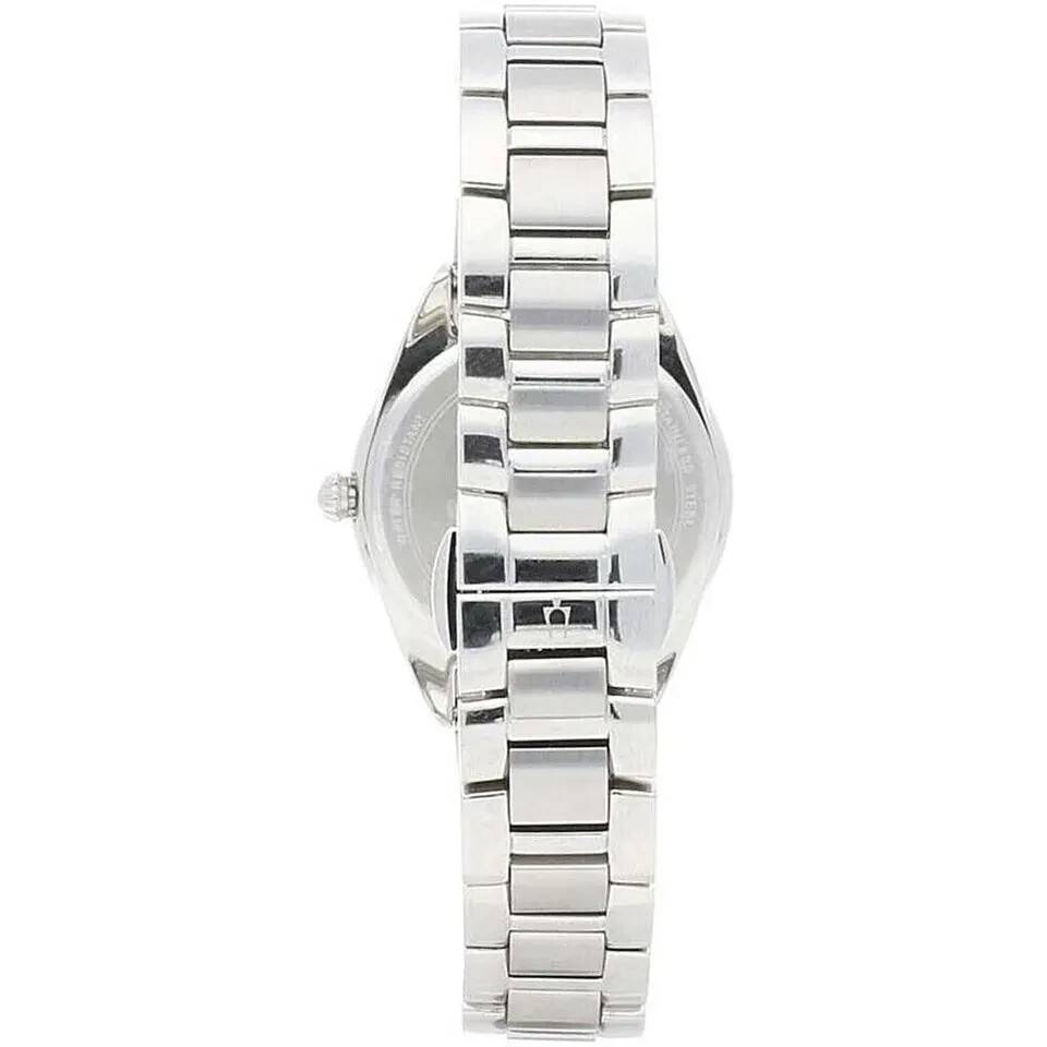 Pre-owned Bulova Blue Dial Sapphire Crystal Stainless Women's Diamond Watch $700 W29