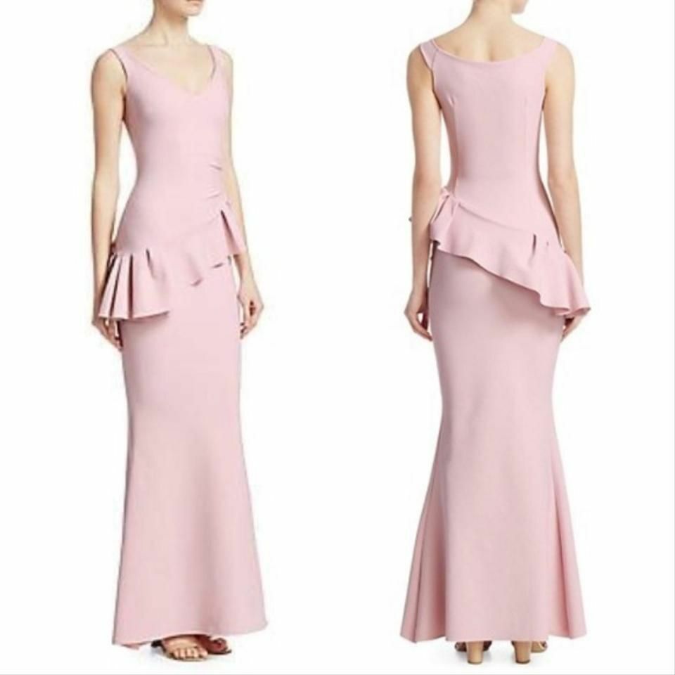

НОВИНКА CHIARA BONI La Petite Robe Poudre Розовое эластичное платье с рюшами и баской CIOCO 42, Розовый