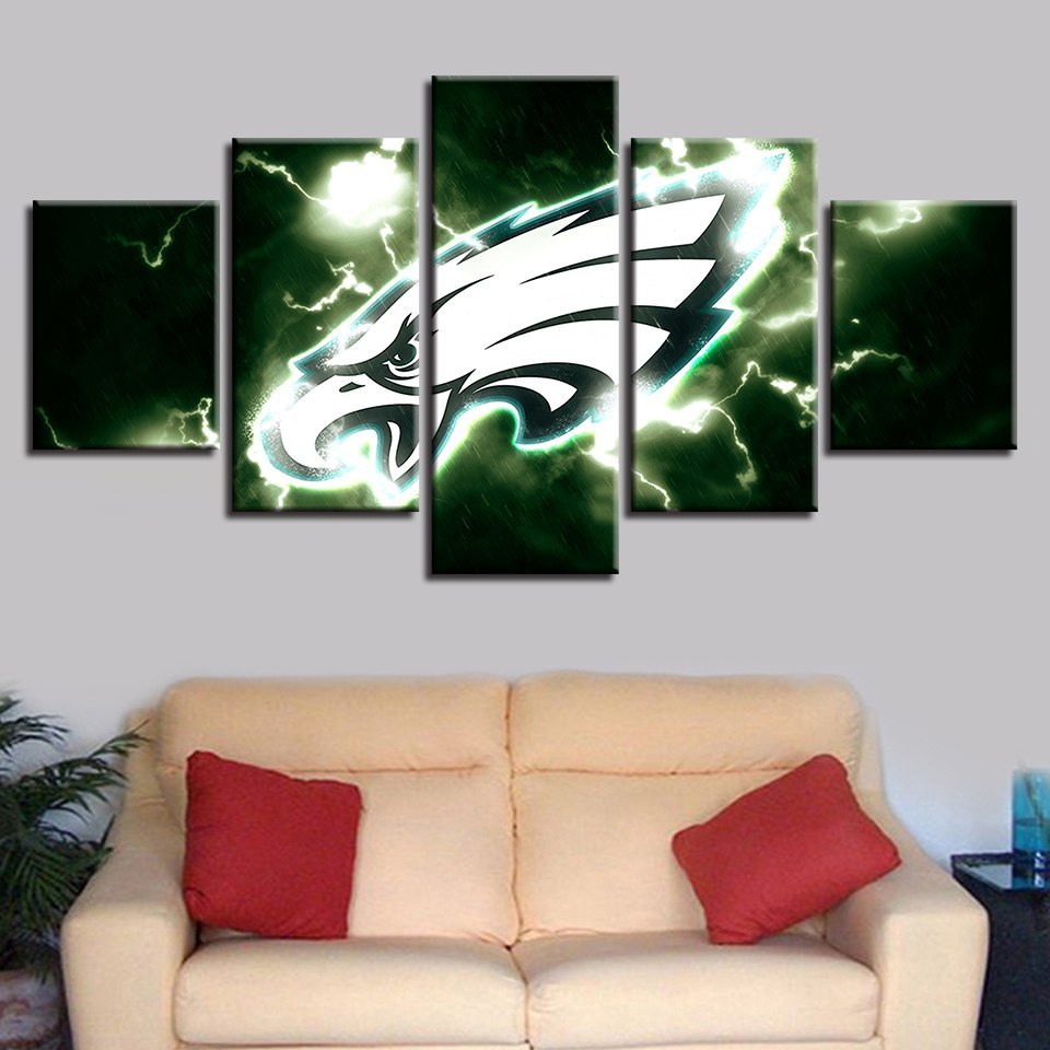 5 Panel Canvas Philadelphia Eagles Art Print Painting Wall