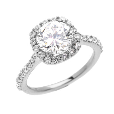 Pre-owned Fdj Beautiful Gold Engagement Ring - Dainty 3 Carat Halo Cz (yellow/rose/white) In Yellow Gold