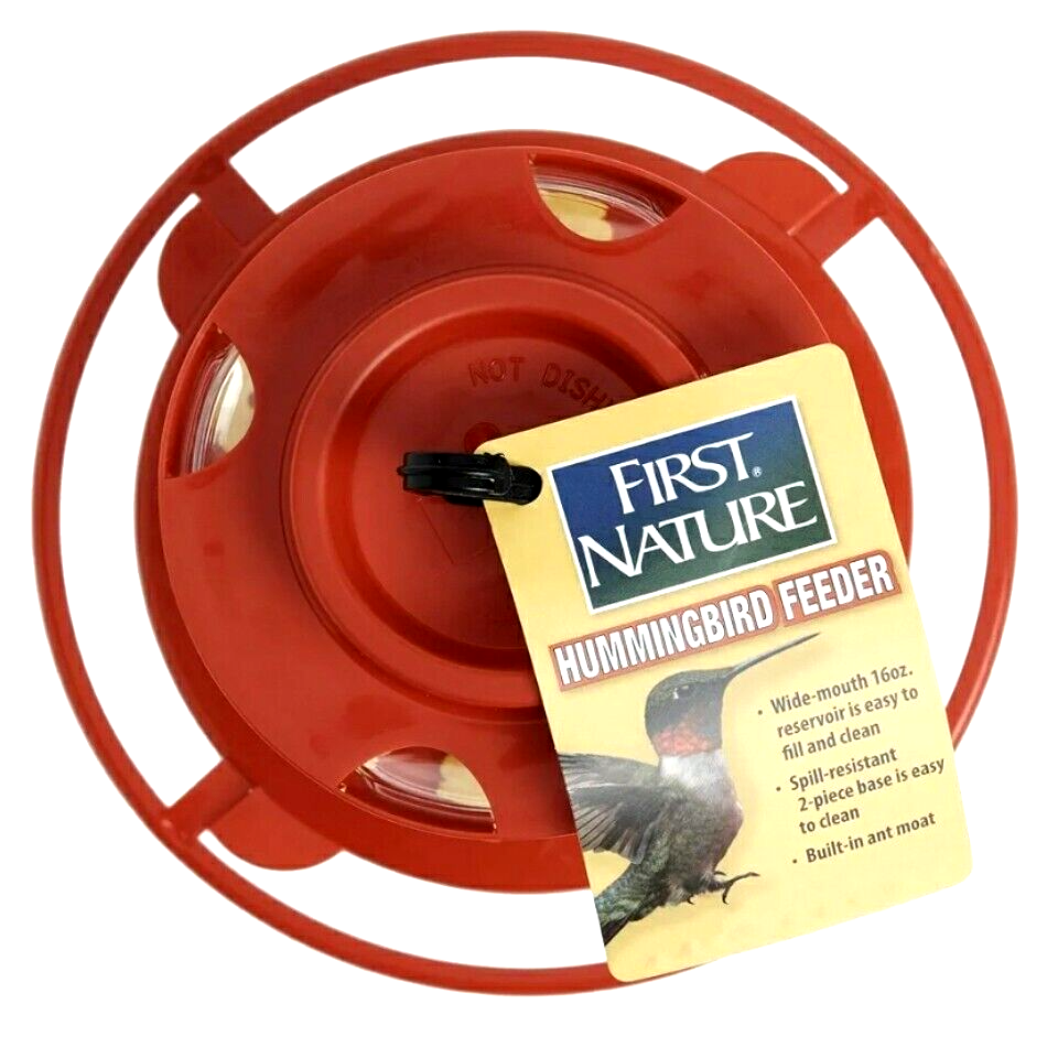 FIRST NATURE FLOWER HUMMINGBIRD FEEDER  16 OZ WIDE MOUTH #3091 EASY CLEAN USA