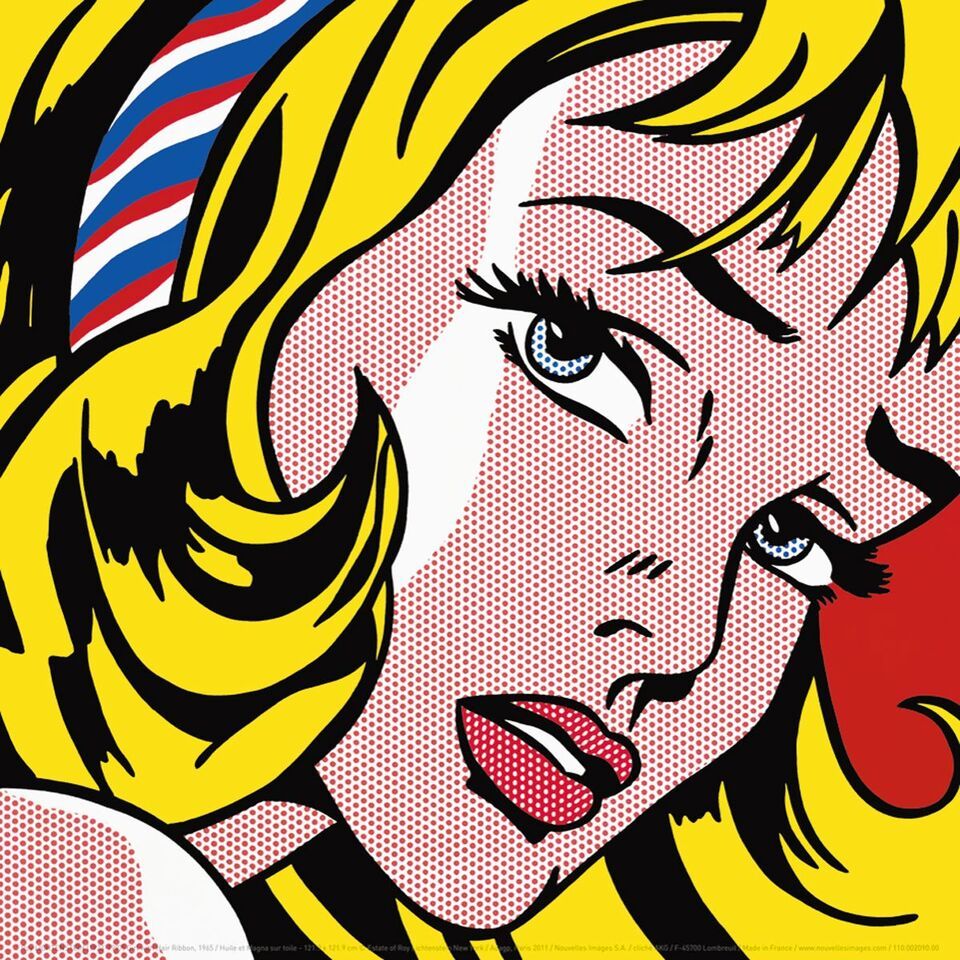 Girl with Hair Ribbon, 1965 by Roy Lichtenstein Art Print