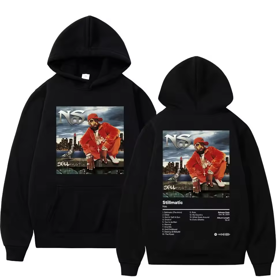 Rap artist NAS music album Stillmatic Print hoodie hip-hop