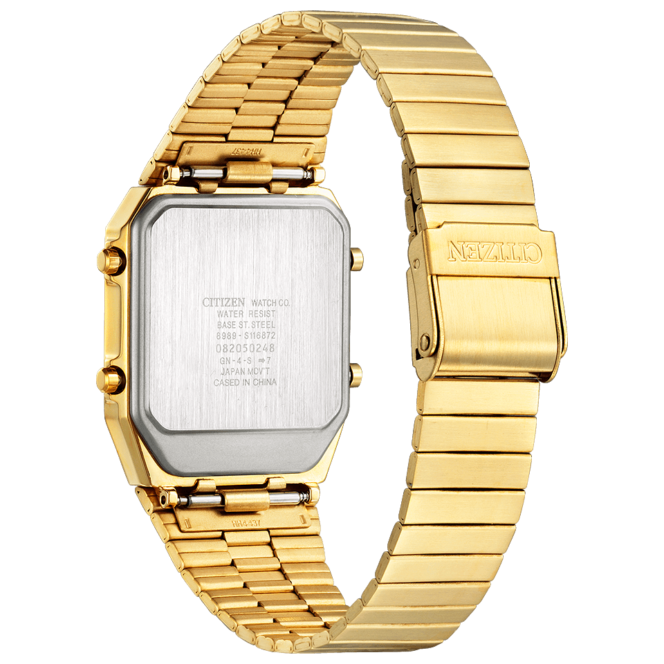 Pre-owned Citizen Collection Ana-digi Temp Jg2103-72x Analog Digital Gold Watch Unisex