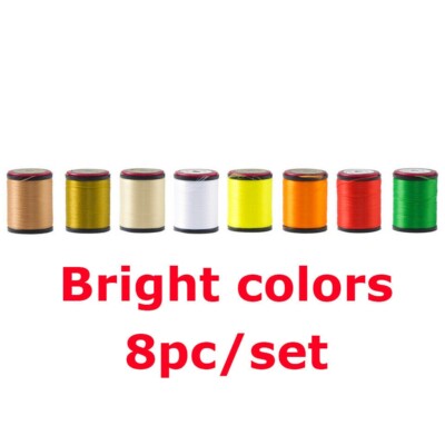 Fly Tying Material 8pc/lot 6/0 250 Yards 120D Lightly Waxed Thread Polyester