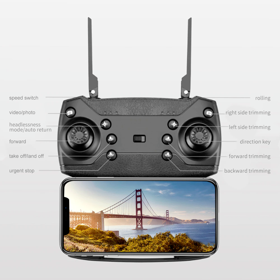 Mini Drone with Camera HD 1080P Foldable Quadcopter -Black