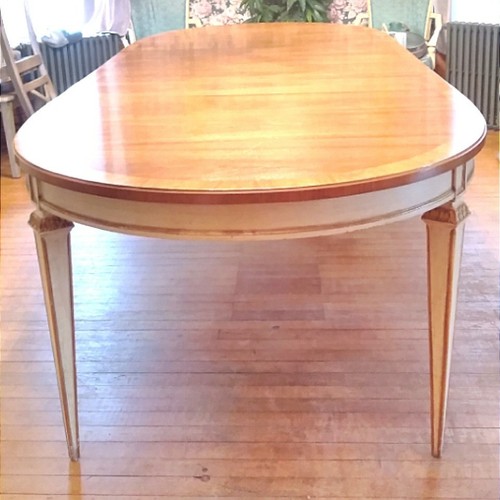 Fab Vintage John Widdicomb Parcel Gilt French Regency Dining Room Table