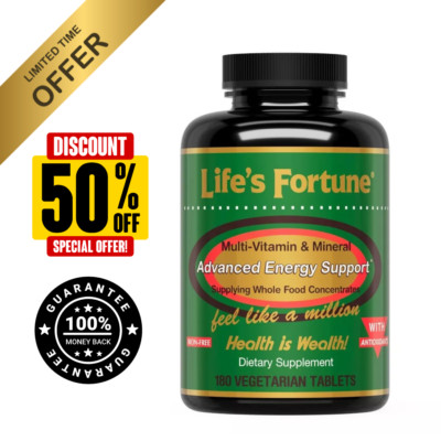 Life's Fortune Multi Vitamin Mineral Natural Energy 180