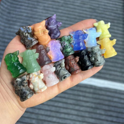 10pcs Natural Wholesale mixed Little yoda Handmade Quartz Crystal Reiki Healing