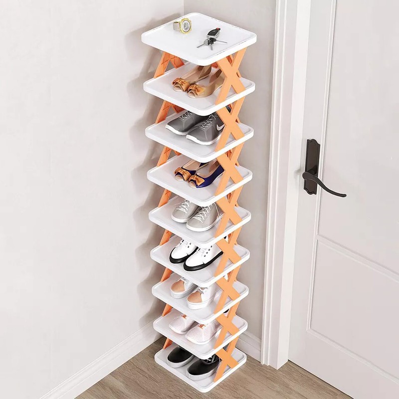Shoe Rack Storage Organizer 9-Tier Small Shoe Rack Narrow Adjust