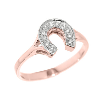 Pre-owned Fdj Gold Cz Studded Ladies Horseshoe Ring (available In Yellow/rose/white Gold) In Yellow Gold