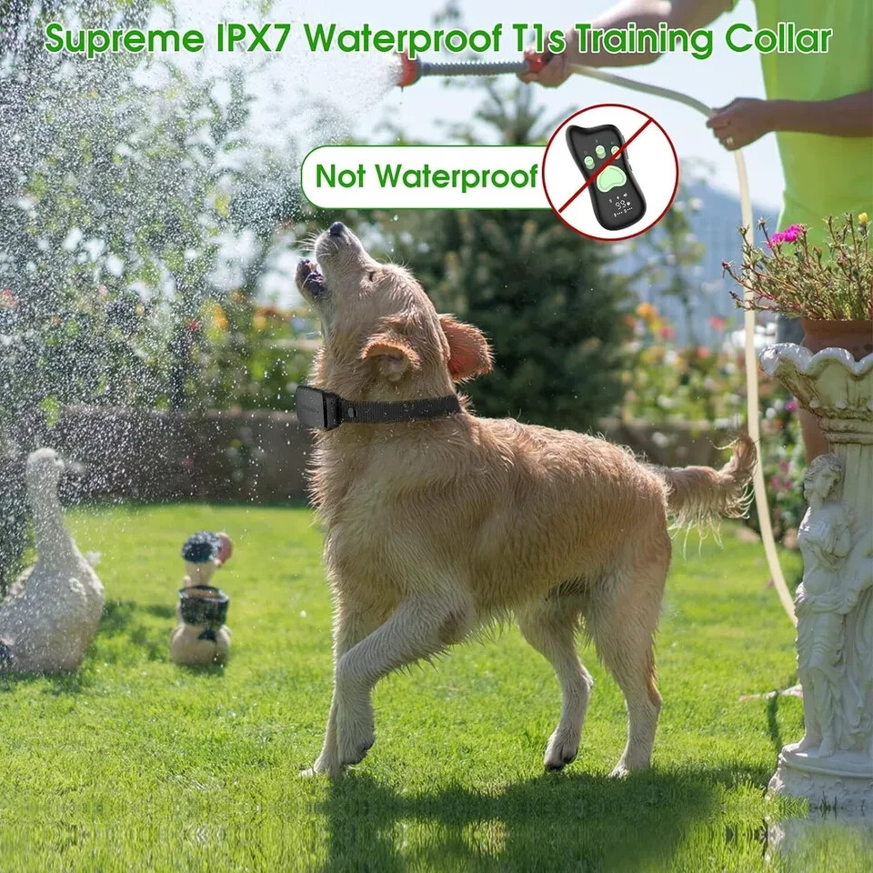 Dr. Trainer T1s Dog Shock/Bark Smart Training Collar with Remote IPX7