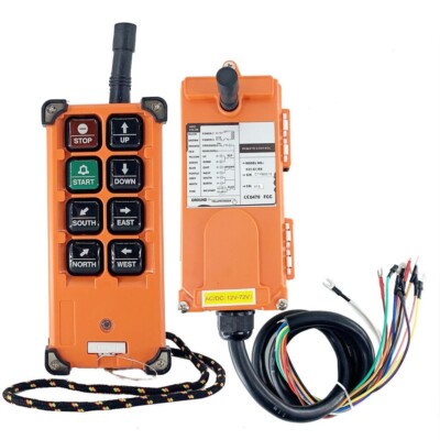 Industrial Wireless Remote Control - Transmitter & Receiver for Hoist Crane 12V