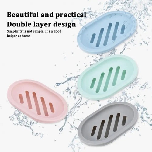 Soap Dishes Holder Self Drain Container Case Bath Shower Basket Storage Box