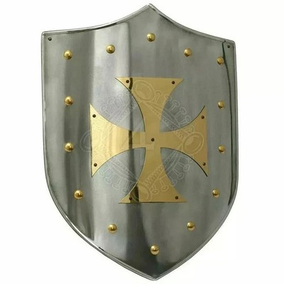 Bouclier croix en laiton 18 pouces Medieval Knight Armour Steel Shield